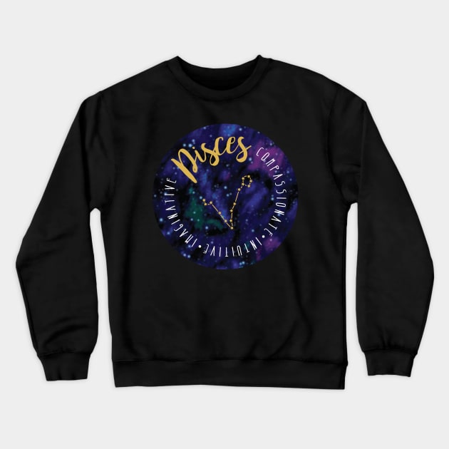 Pisces Zodiac Crewneck Sweatshirt by CreativeHermitCo